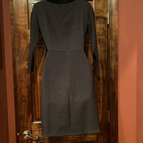 Gray & Black Velvet Detailed Long Sleeve Dress - Picture 11 of 13